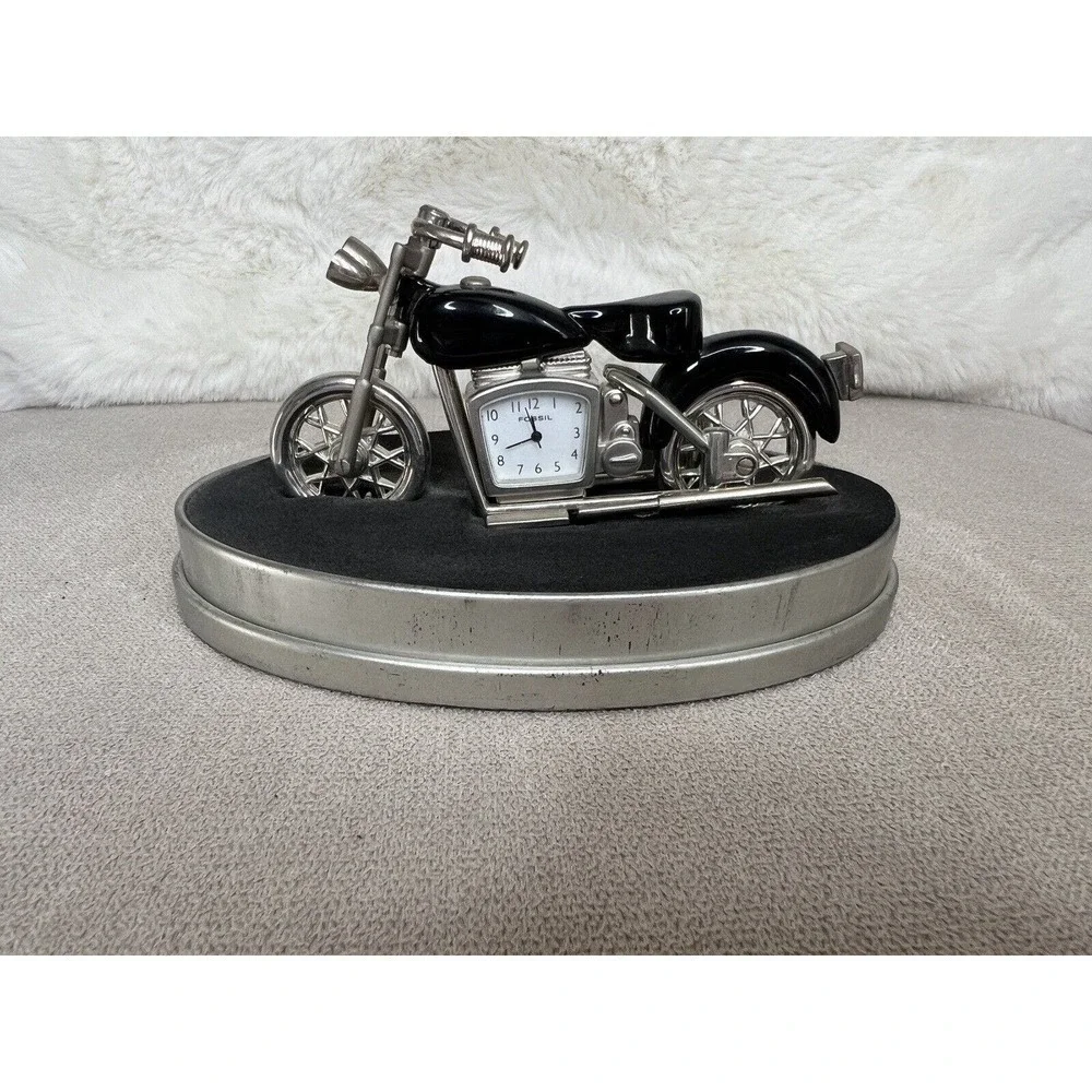 Collectible Vintage Fossil Limited Edition Motorcycle Desk Clock